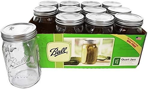 Ball Wide Mouth Quart Jar Set of 12, 32 Ounce (Pack of 1), Clear | Amazon (US)