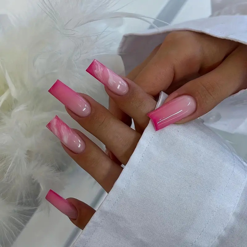 Glossy Long Ballerina   Nails Summer Hot   Gradient - Temu | Temu Affiliate Program