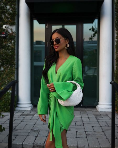 Resort wear / beach vacation outfit 
Revolve green dress
Bottega veneta Jodie mini bag
Amazon earrings  



#LTKstyletip #LTKitbag #LTKfindsunder100