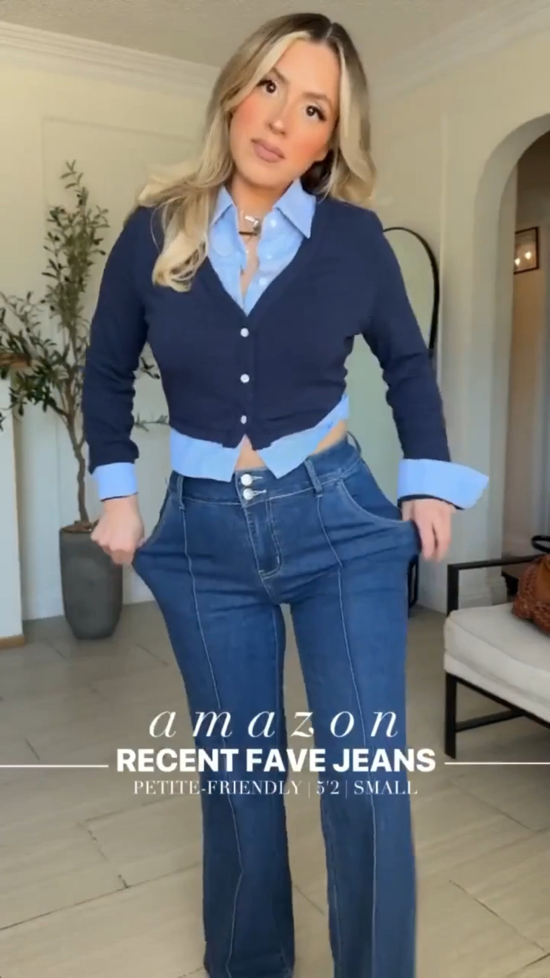 Loving these recent fave JEANS from Amazon 💙☺️ I'm 5'2

✔️Look 1: wearing size 4 in jeans color BLUE | small in top 
✔️Look 2: wearing size 27 in color DANCE AROUND + small in leopard button up 
✔️Look 3: size 29 in 94 baggy jeans | small in top 
✔️Look 4: size 4 jeans 


#LTKootd #LTKgrwm #LTKFindsUnder50