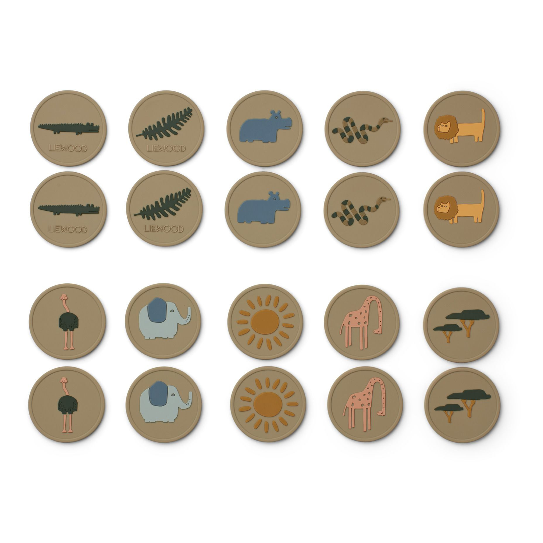 Jeu memory Easton en silicone | Brun | Smallable