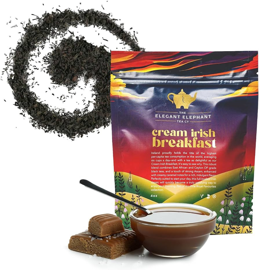 Cream Irish Breakfast Tea, Loose Leaf Black Tea – Irish Classic with Caramel & Strong Assam –... | Amazon (US)
