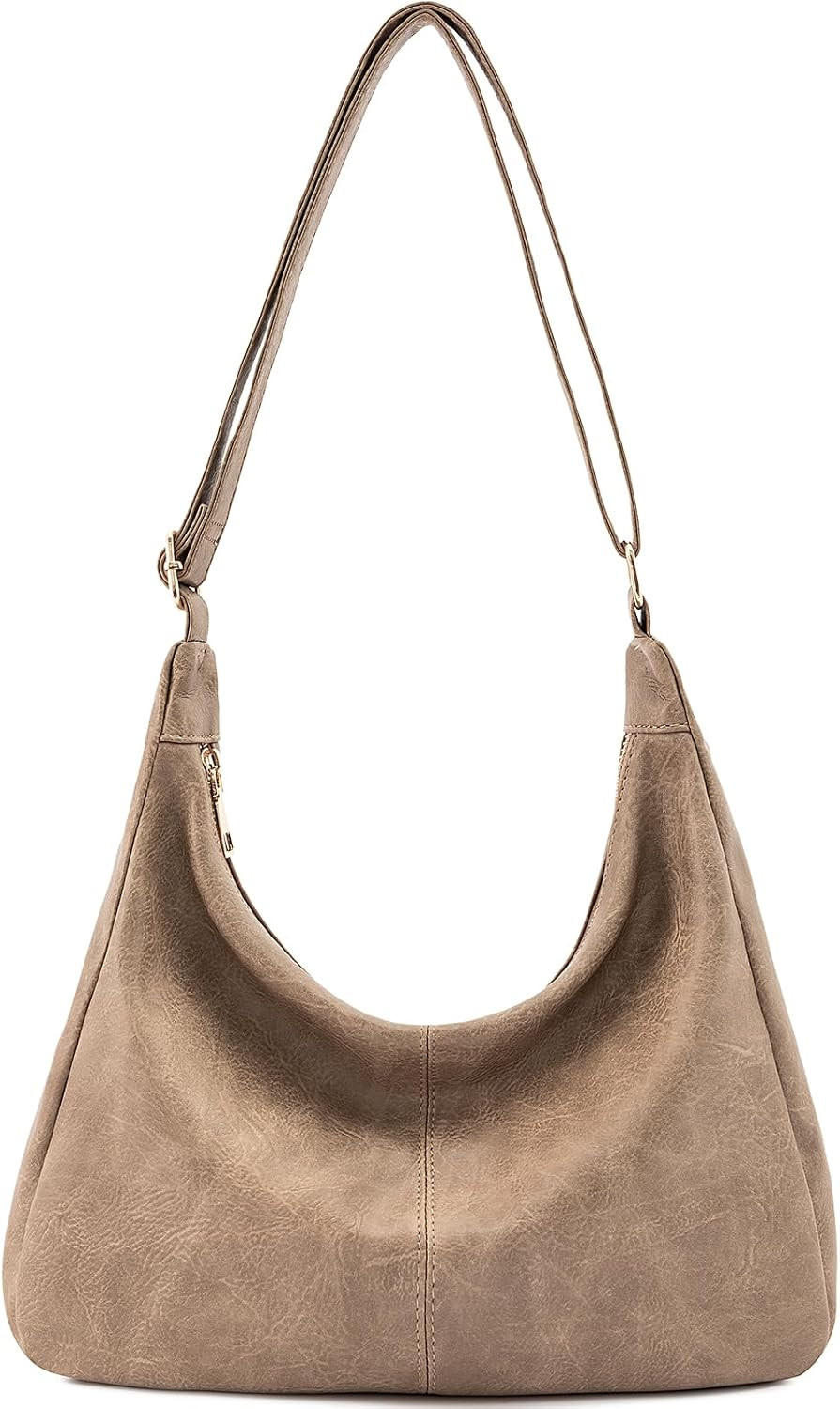Hobo Bags for Women Foldable Shoulder Handbag CrossBody Purse | Amazon (US)
