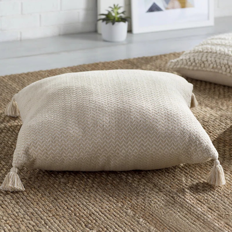 Hindsville Chevron Cotton Floor Pillow | Wayfair North America