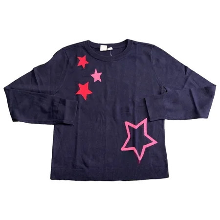 GAP Kids Girl's Soft Knit Crewneck Long Sleeve Fashion Sweater (Navy Star, S (6/6X)) | Walmart (US)