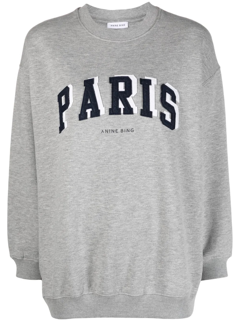 ANINE BING Paris crew-neck Sweatshirt  | Grey | FARFETCH | Farfetch Global