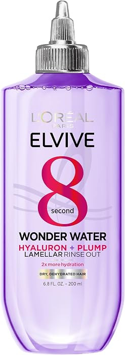 L'Oreal Paris Elvive Hyaluron Plump Flash Hydration Wonder Water Hair Rinse, 8 Second Hydrating H... | Amazon (US)