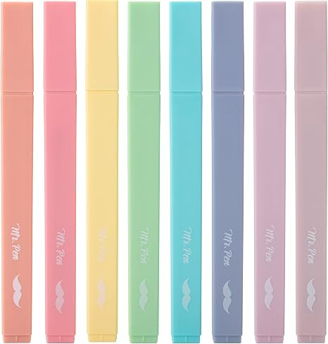 Mr. Pen- Aesthetic Highlighters No Bleed, 8 Pack, Candy Colors | Chisel Tip, Cute Highlighters As... | Amazon (US)