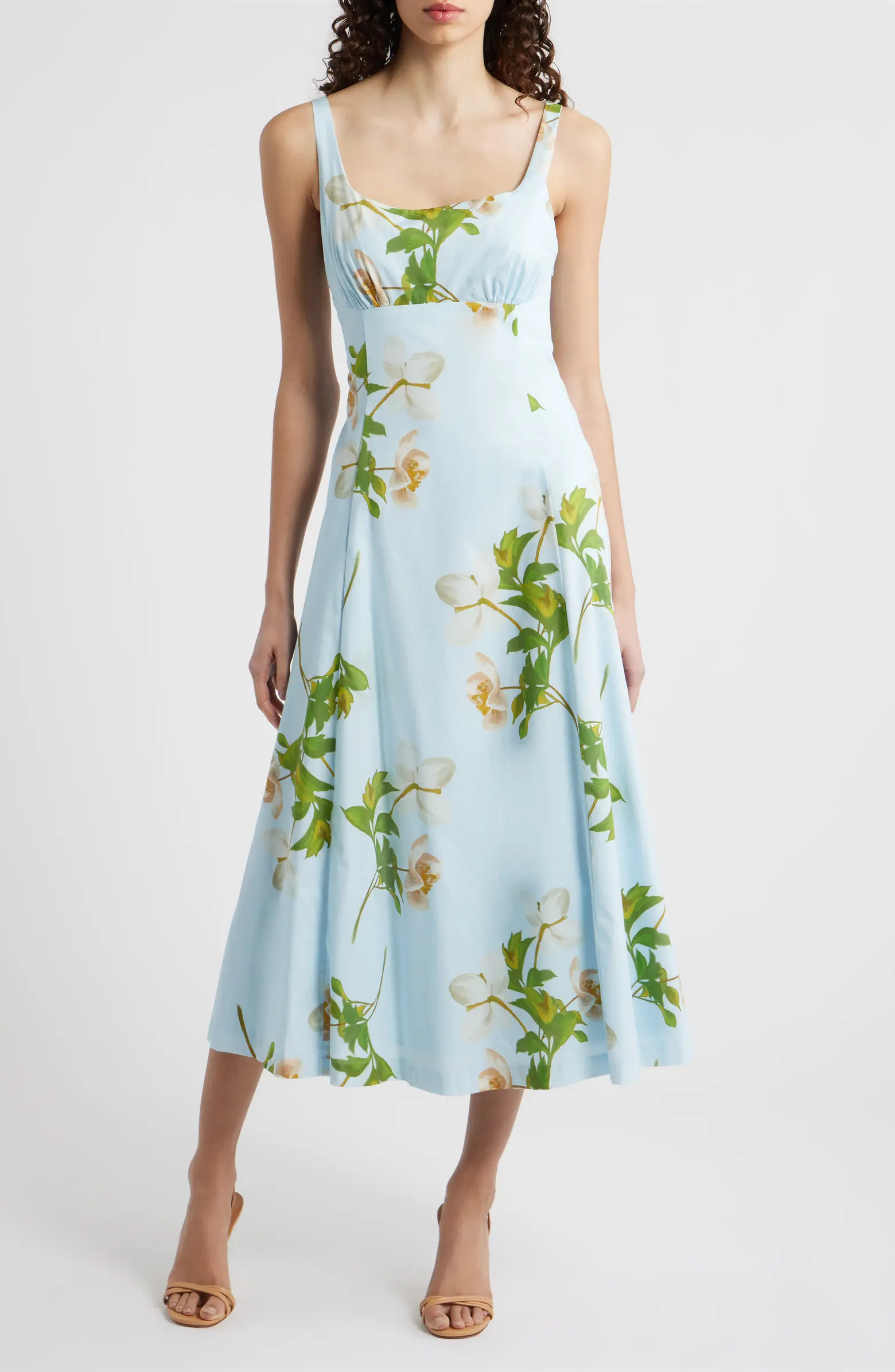Floral Square Neck Cotton Dress | Nordstrom