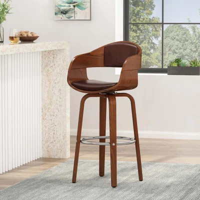 PU Leather Seat Swivel Barstool | Wayfair North America