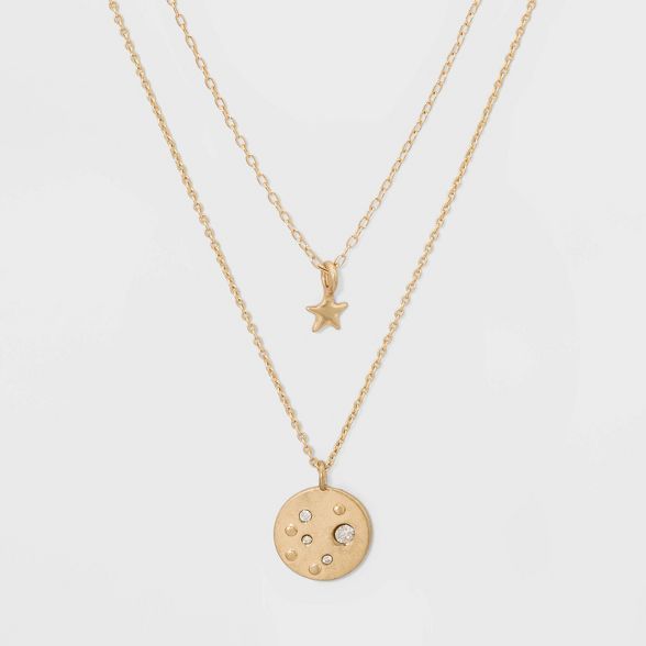 Two Rows and Starmap Short Necklace - Gold | Target
