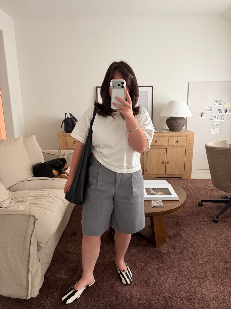 Church ootd ft. my favorite trouser shorts, the perfect white tee, and my new favorite shoes for fall! 

zebra print fashion trend, animal hide fashion trend, transitional fashion inspo, trouser shorts outfit  

 #LTKootd #LTKSeasonal