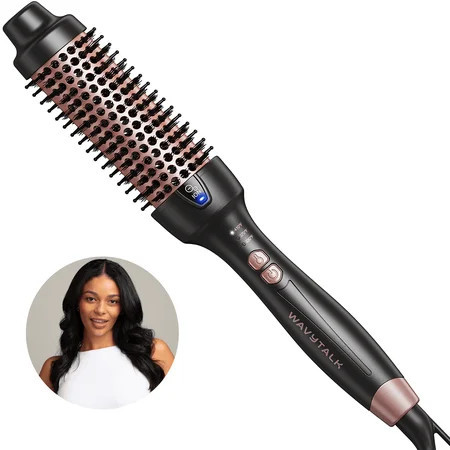 Wavytalk Thermal Brush for Blowout Look 1 1/2 inch Ionic Heated Nylon Brush Get Natural Curls Rose Gold | Walmart (US)