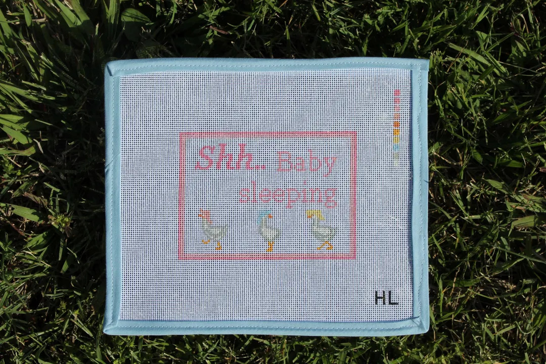 Shhh Baby Sleeping Needlepoint Canvas | Handpainted 18 Mesh Nursery Needlepoint Canvas | Baby Gif... | Etsy (Global)