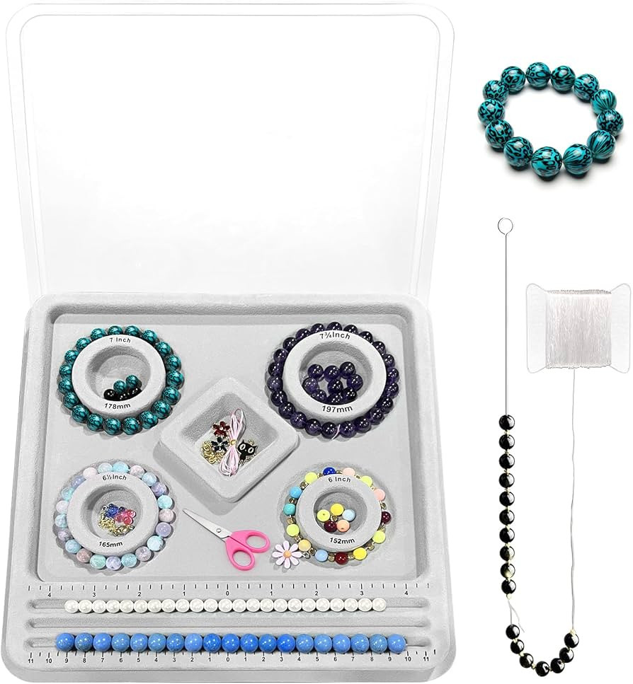 INDIVSHOW The Design Bracelet Bead Board with Clear Cover for Jewelry Bracelet Making Supplies | Amazon (US)