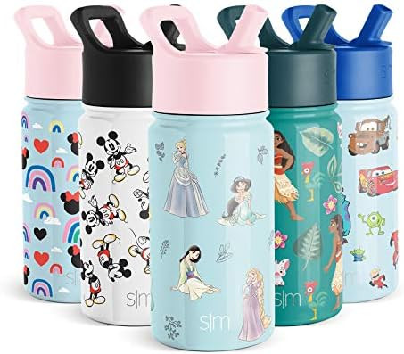 Simple Modern Disney Princesses Kids Water Bottle with Straw Lid | Reusable Insulated Stainless S... | Amazon (US)