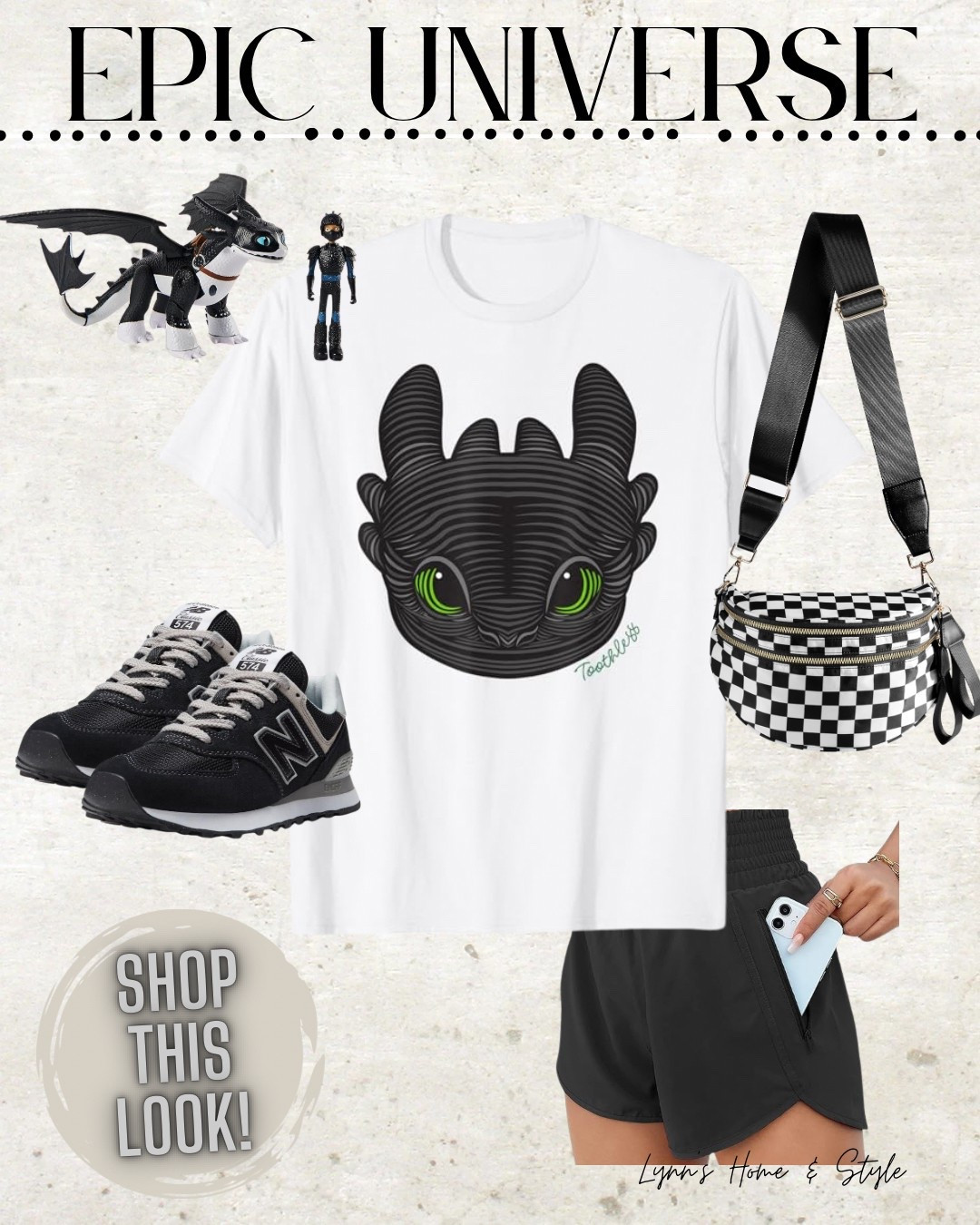 🐉 Epic Universe Park Day Look – Toothless Inspired! 🐉

Calling all “How to Train Your Dragon” fans! This Toothless-inspired outfit is the perfect blend of comfort and character style for your day at Universal’s new Epic Universe. 🖤✨

🔥 Graphic Toothless tee that’s as bold as it is comfy
🎽 Lightweight black athletic shorts with zip pockets (theme park must!)
🎒 Trendy checkered crossbody bag to keep your essentials close
👟 New Balance sneakers built for all-day walking and dragon chasing
🐲 Bonus: Toothless and Hiccup figures for the ultimate fan moment

✨ Everything is linked—tap to shop this full look for your next Universal adventure! ✨

#EpicUniverseStyle #UniversalOutfit #HowToTrainYourDragon #ToothlessOutfit #ThemeParkStyle #LTKThemePark #ParkDayOutfit #UniversalStudiosLook #LTKSpringStyle #ComfyParkOutfit 

 

#LTKTravel #LTKStyleTip #LTKTravel