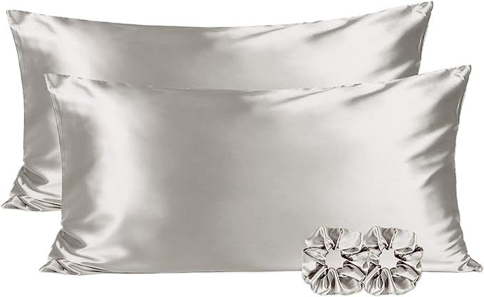 YANIBEST Satin Pillowcase for Hair and Skin Silk Pillowcase 2 Pack with Zipper Cooling Softer Tha... | Amazon (US)