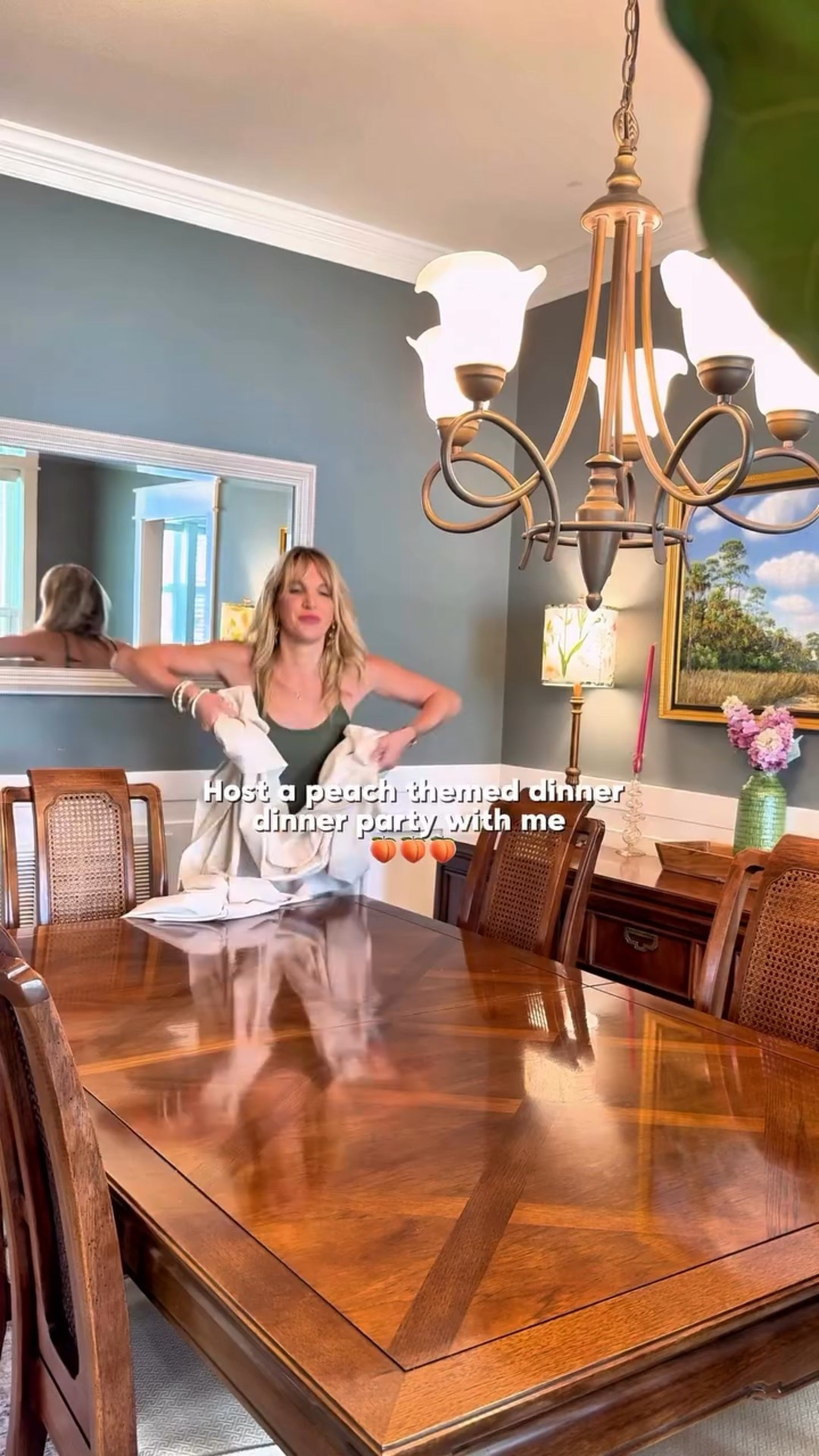 Host a peach themed dinner party with me, because down here, we don't need a good reason for a peach party. 🍑send to someone who would love a slice of warm peach cobbler. 

Comment PEACH and I'll send you details to the dinner party. 

Grilled peach and burrata salad to peach bourbon-glazed chicken to the dreamiest slow cooker cobbler. I layered in fresh mint, garden blooms, and a whole lot of golden hour energy. #peachdinnerparty #hostingcore #summerdinnerparty

#LTKParties #LTKFindsUnder50 #LTKFindsUnder100