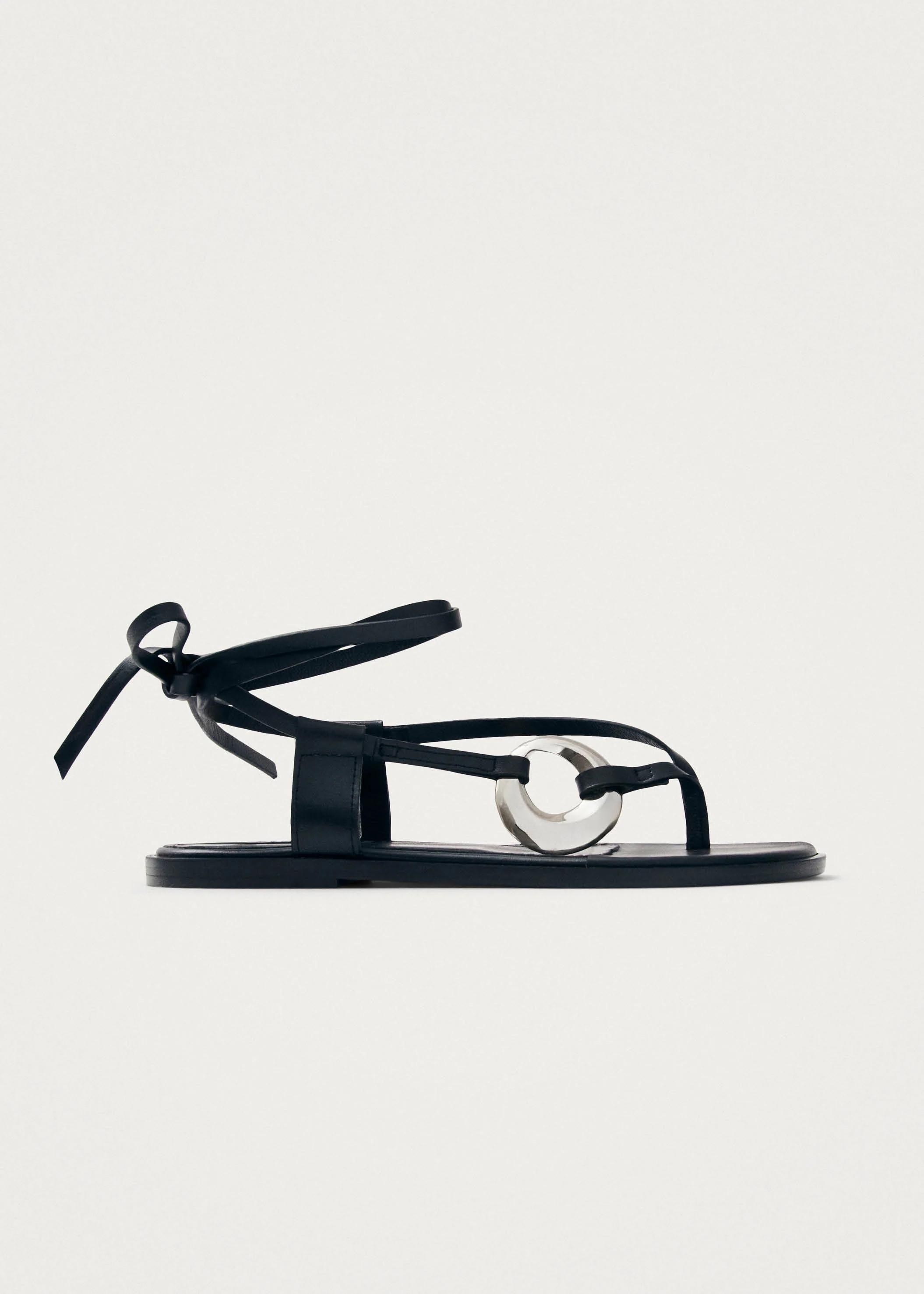 Morosia Black Leather Sandals | Alohas US