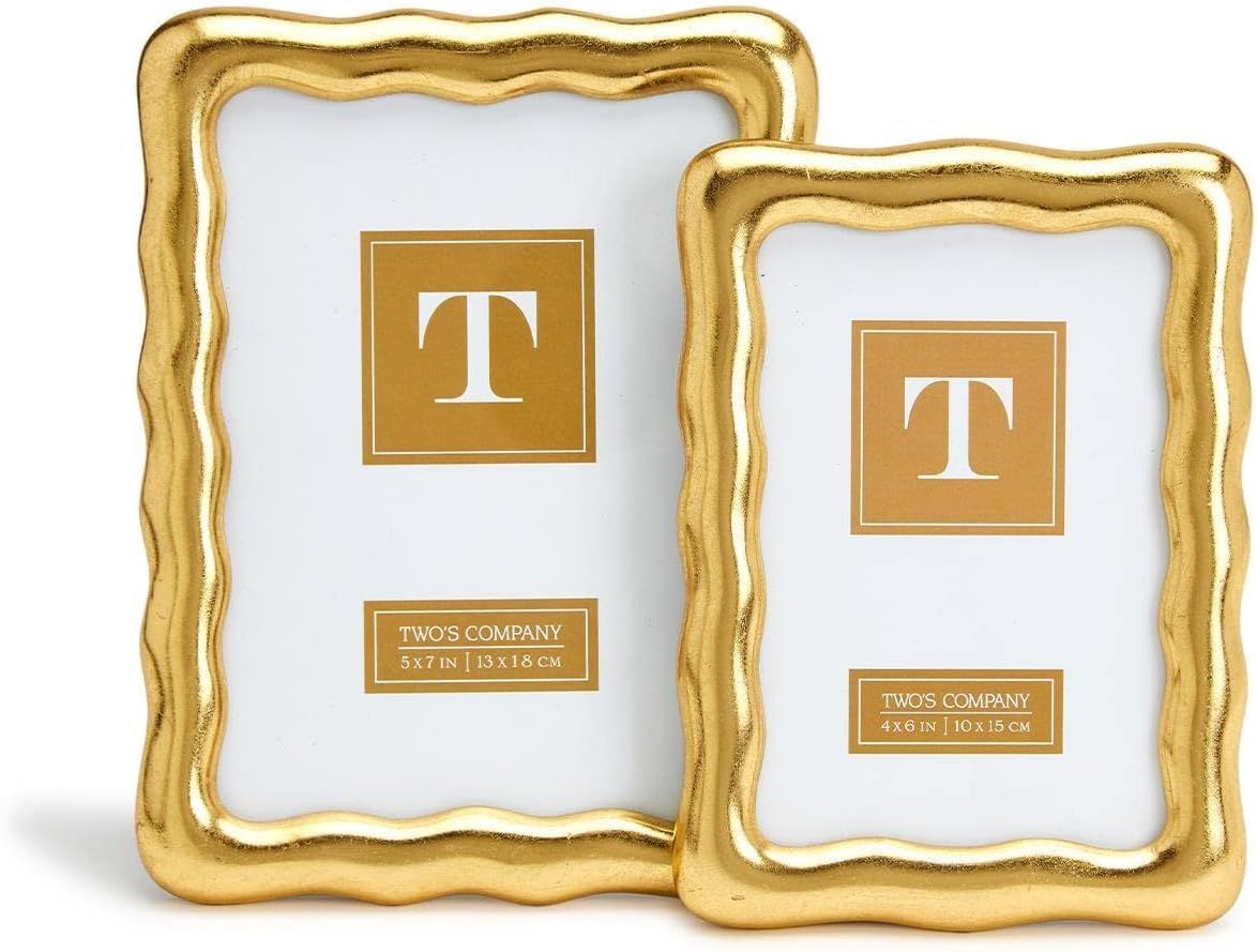 Two's Company Golden Ore Set Of 2 Photo Frame in 2 Sizes: 4" X 6" & 5" X 7" | Amazon (US)