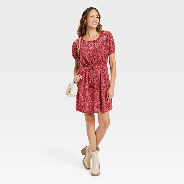 Women's Puff Short Sleeve Smocked Dress - Knox Rose™ | Target