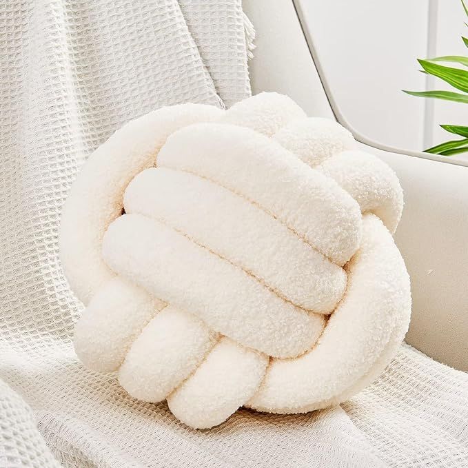 Uvvyui Knot Pillow Ball, Soft Home Decorative Round Throw Pillow, Handmade Knotted Plush Pillow, ... | Amazon (US)