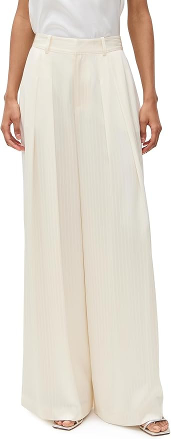 Cinq à Sept Women's Georgia Satin Stripe Marne Pants | Amazon (US)