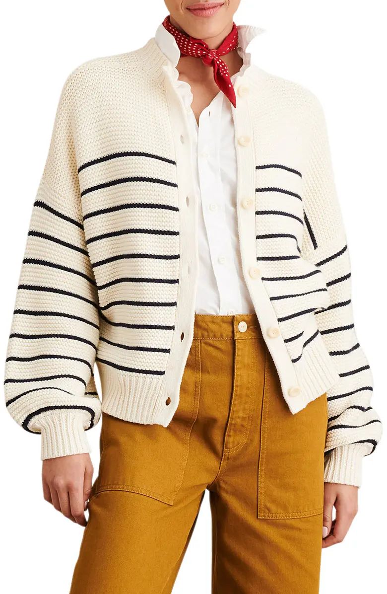 Stripe Button Back Sweater | Nordstrom