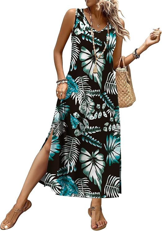 XIEERDUO Maxi Summer Dresses for Women 2026 Beach Vacation Clothes Spring Boho Cruise Sundresses ... | Amazon (US)