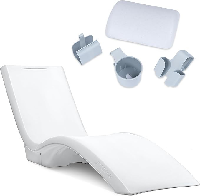 Step2 Vero Pool Lounger and Accessories Bundle, White & Gray | Amazon (US)