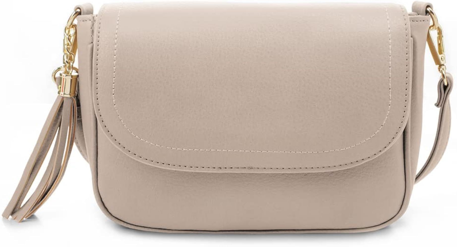 EVVE Small Crossbody Bags for Women Trendy Flap Saddle Purses with Tassel Vegan leather Shoulder ... | Amazon (US)
