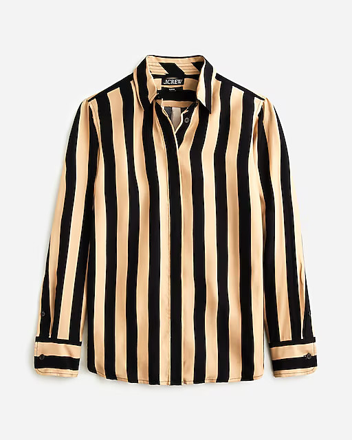 Classic-fit cupro-blend shirt in stripe | J. Crew US