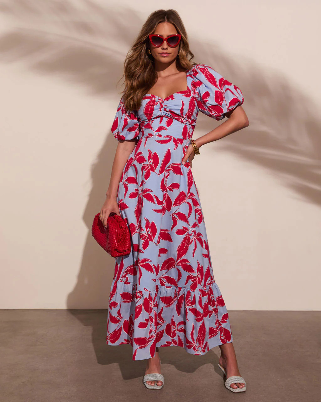 Elisson Floral Puff Sleeve Maxi Dress | VICI