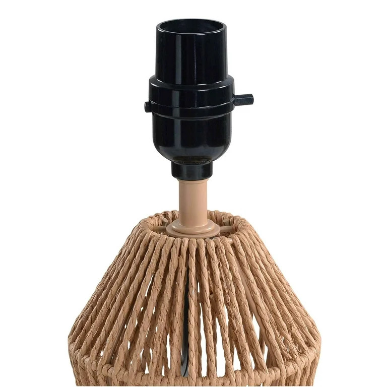 Mainstays Mini Rattan Table Lamp with Shade 12.75"H- Natural Color Finish and Boho Style | Walmart (US)