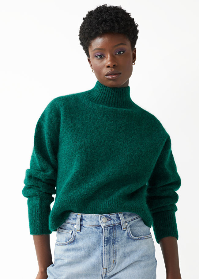Cropped Mock Neck Knit Sweater | & Other Stories US