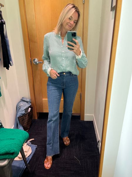 J. Crew Black Friday Sale still going on this weekend and this fun striped shirt + jeans look that Katie loves is on sale! 50% off + an extra 10% off entire purchase! 

#LTKCyberweek #LTKsalealert #LTKSeasonal