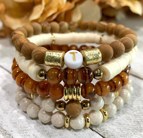 Gemstone Bead Bracelet Heishi Bracelet Stack Custom Boho | Etsy | Etsy (US)