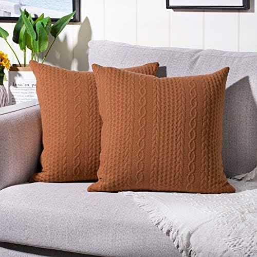 YAERTUN Pack of 2 Super Soft Decorative Throw Pillow Covers Square Cushion Cases Pillowcases for ... | Amazon (US)