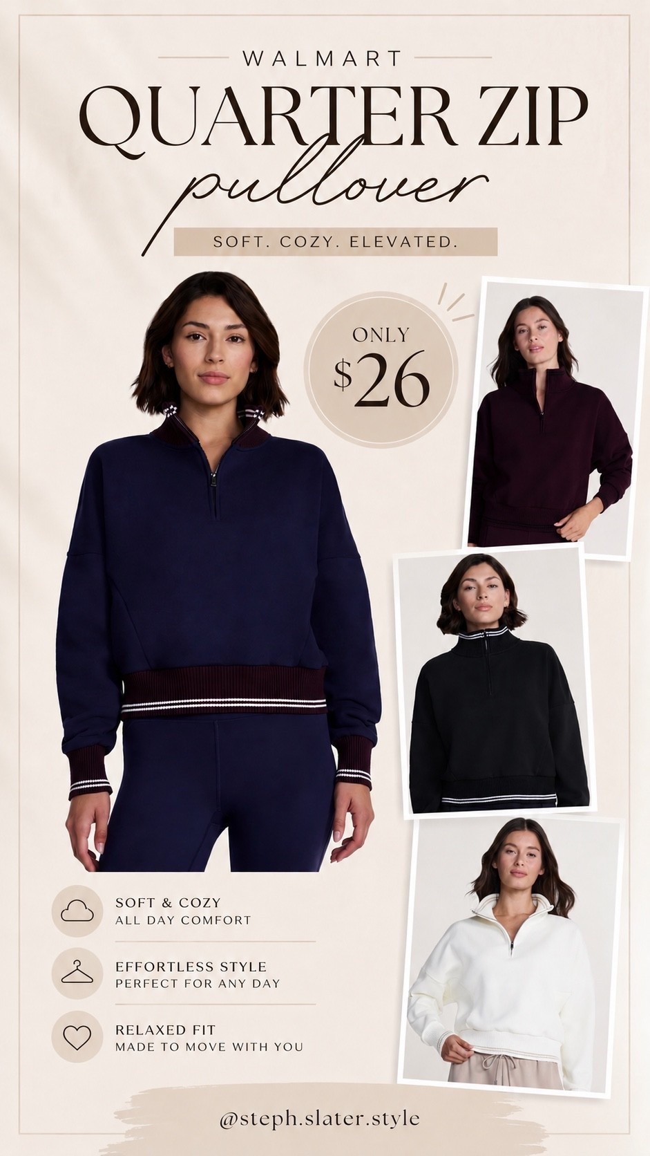 The cutest new quarter zip pullover from Walmart.

#LTKootd #LTKOver40 #LTKSeasonal