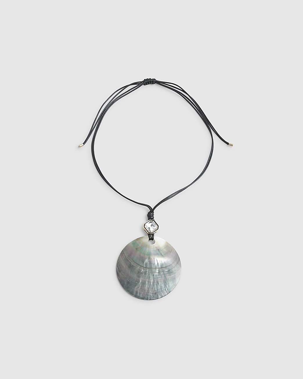 Black Shell Cord Pendant Necklace | River Island UK & IE