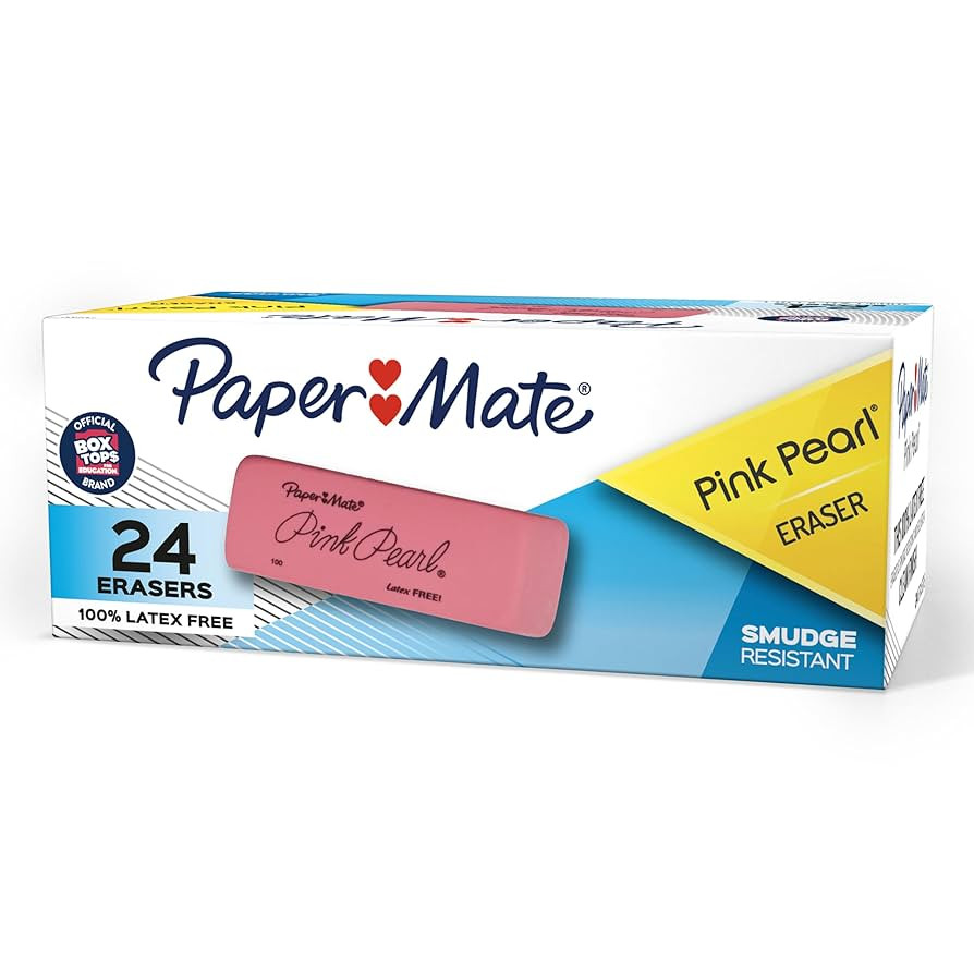 Paper Mate Pink Pearl Erasers, Medium, 24 Count | Amazon (US)