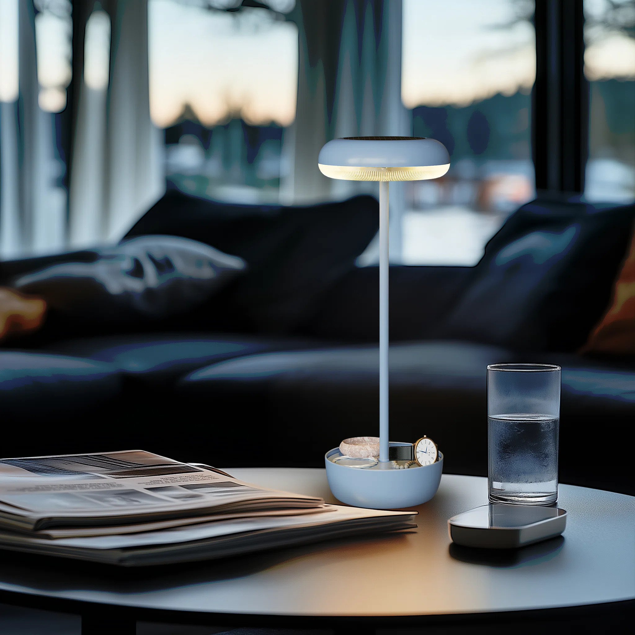 Aluna 13.75'' Solar&Battery Powered Outdoor Metal Table Lamp | Wayfair North America