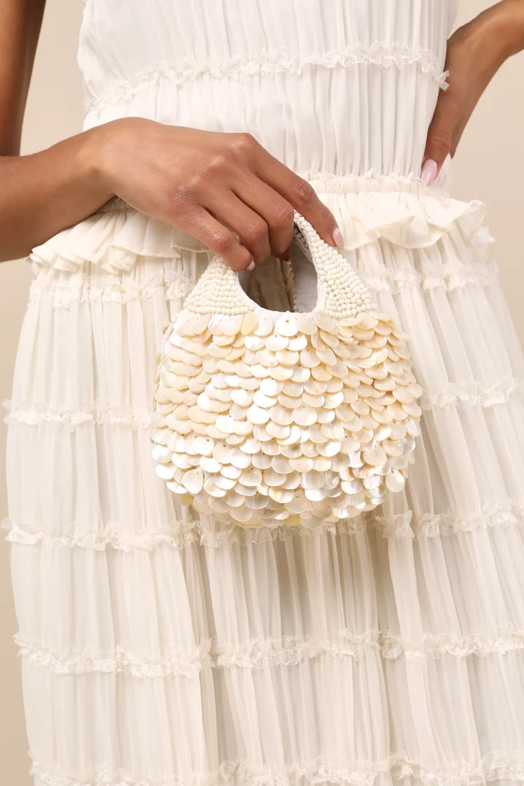 Alaiza Cream Beaded Shell Handbag | Lulus