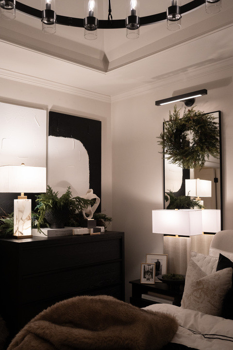 OMG I can’t get over how magical my bedroom looks! EEP! I turned it into the ultimate cozy Christmas retreat—warm lighting, lush greenery, and luxe black-and-white vibes everywhere. The marble lamps and mirror wreath make it feel like a winter dream come true. It’s elegant, festive, and totally swoon-worthy for the holidays! 

 #LTKHoliday #LTKSeasonal #LTKHome