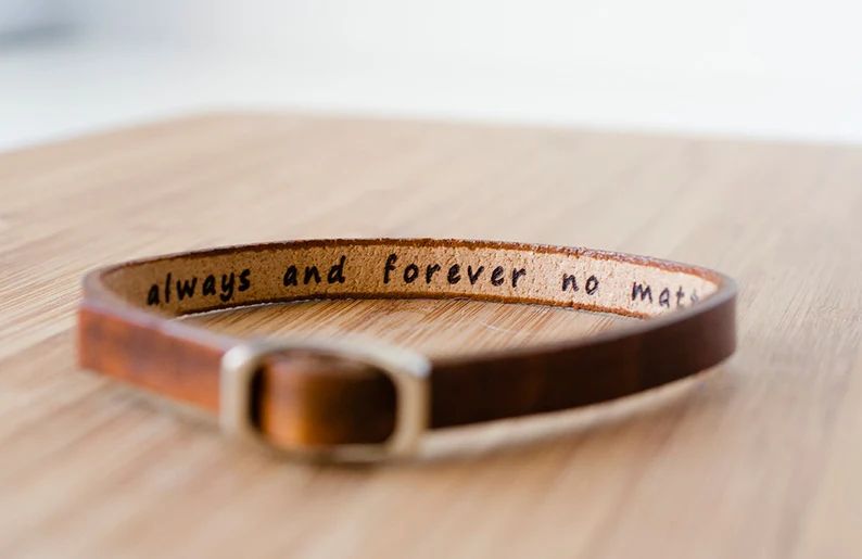 Personalized Leather Bracelet | Etsy (US)