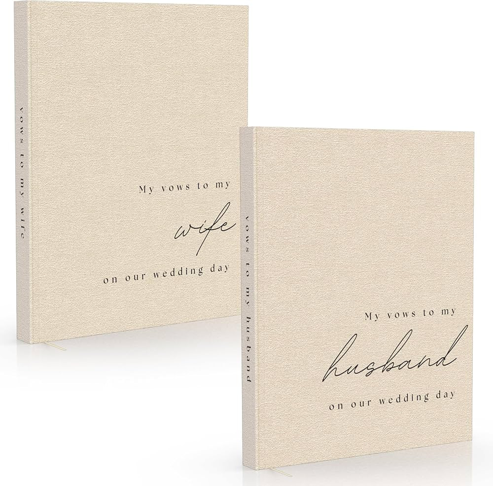 Wedding Vow Books His and Hers - 2 Pack Personalized His & Hers Book - Linen Hardcover Bride and ... | Amazon (US)