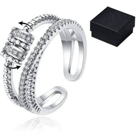 Fidget Ring-To My Daughter S925 Sterling Anxiety Ring for Women Ring with Beads Spinner Ring Adjusta | Walmart (US)