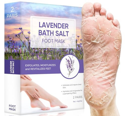 Foot Peel Mask, Lavender Foot Mask Natural Exfoliator for Dry Dead Skin, Callus, Peeling Foot Mask Repairs Heels & Removes Cracked Feet & Rough Heels Enjoy Baby Soft Smooth Feet | Amazon (US)