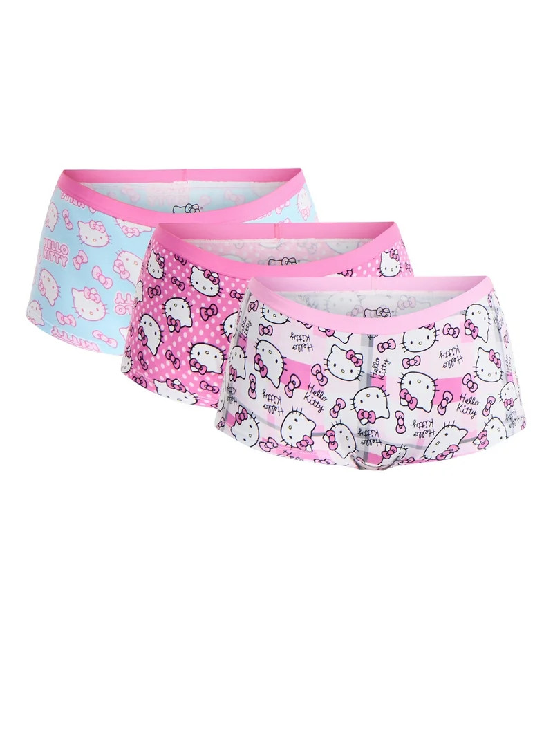 Hello Kitty Women's Boyshort Panties, 3-Pack, Sizes S-XXL | Walmart (US)